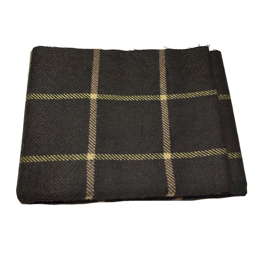 Tweed Fabric - D Brown Buff Cream 25cm wide Heavy 073