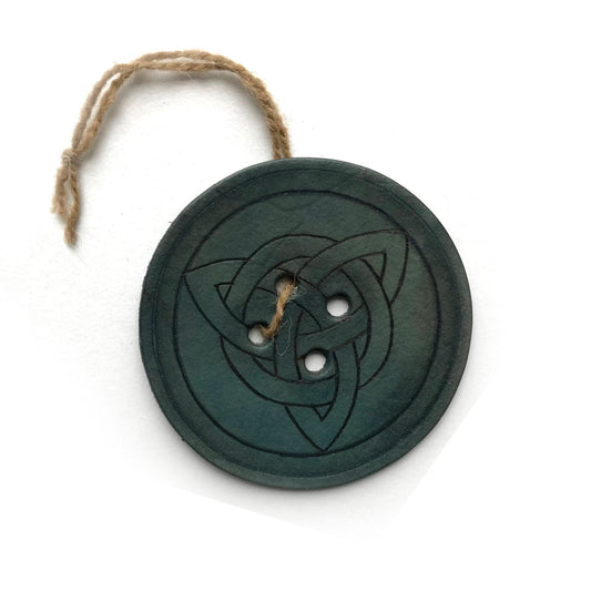 Black Handmade Leather Button