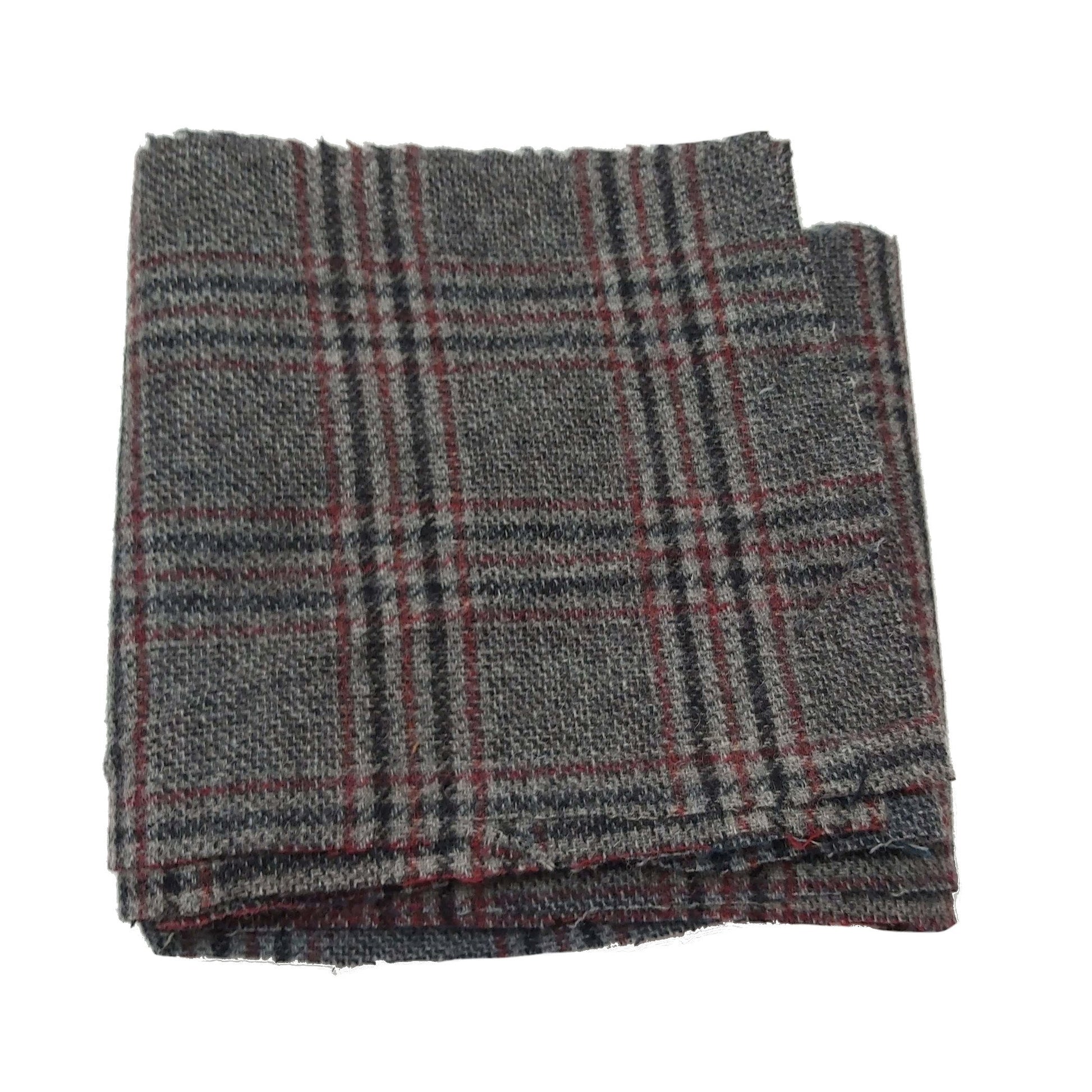 Tweed Fabric - Red Buff Grey 25cm wide Medium 105