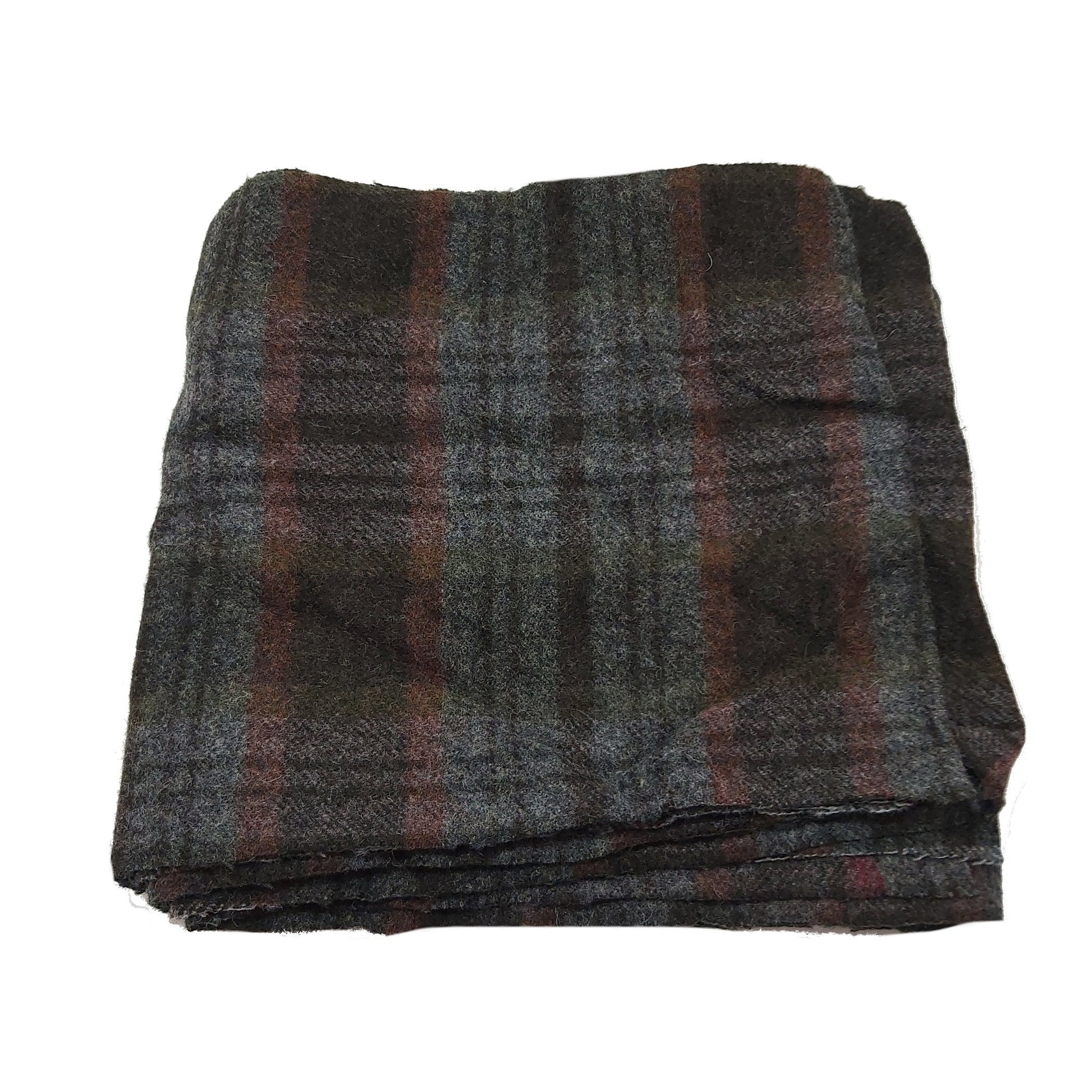 Tweed Fabric - Grey/D Grey/Rust Check 25cm wide Super Heavy 113