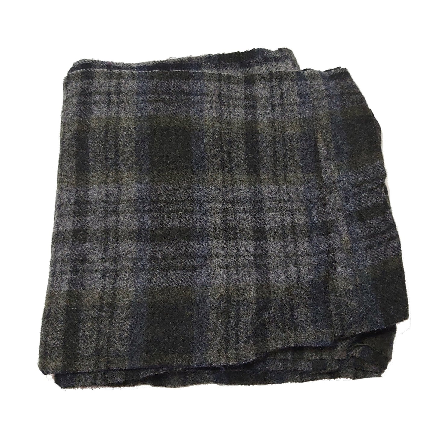 Tweed Fabric - Olive/D Grey/Black Check 25cm wide Super Heavy 118