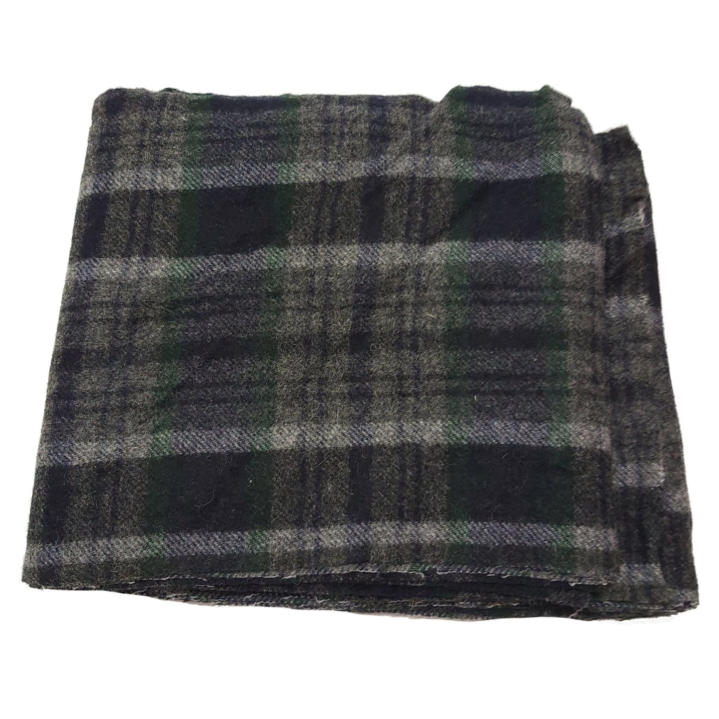 Tweed Fabric - Grey Bottle Olive Check 25cm wide Super Heavy 120