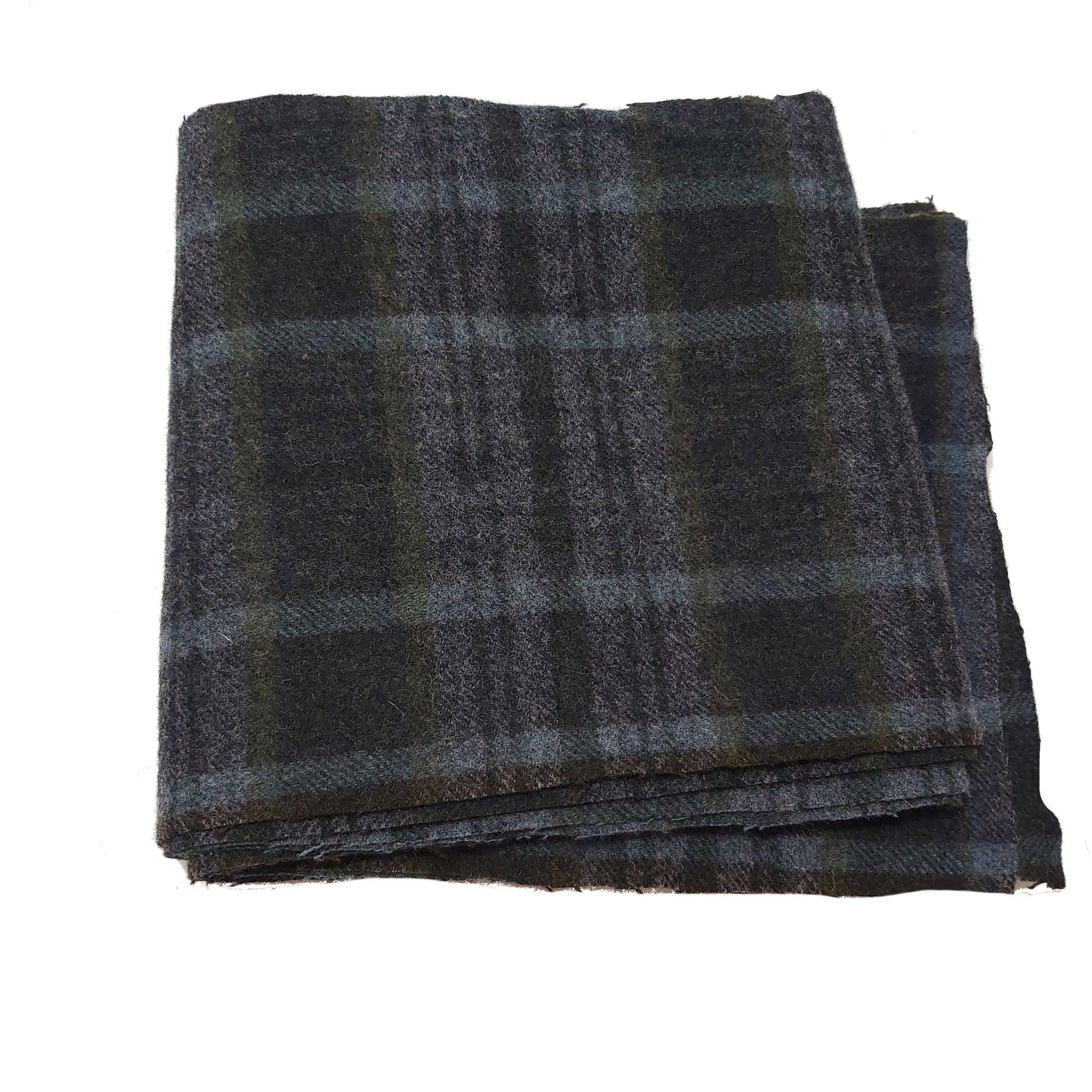 Tweed Fabric - Grey/Olive/Brown Check 25cm wide Super Heavy 135