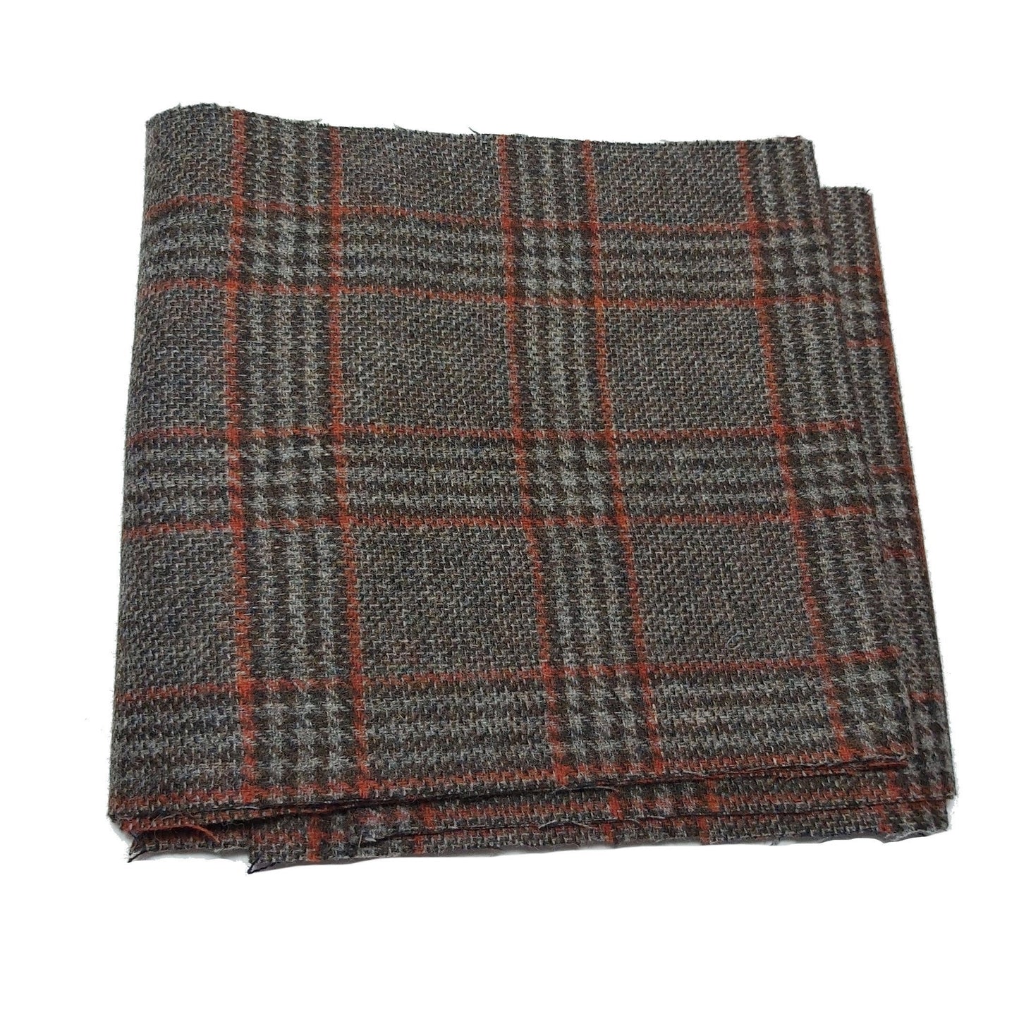 Tweed Fabric - Brown Stone Red 26cm wide Medium 060