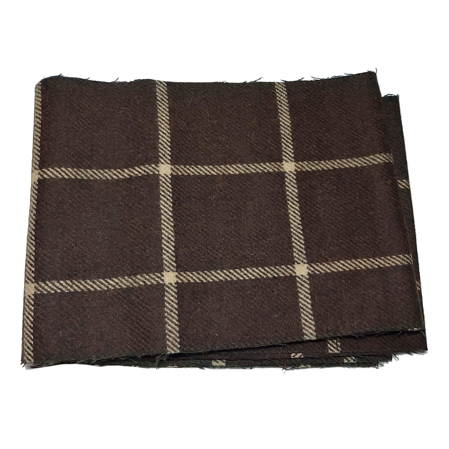 Tweed Fabric - D Brown Buff 25cm wide Heavy 068